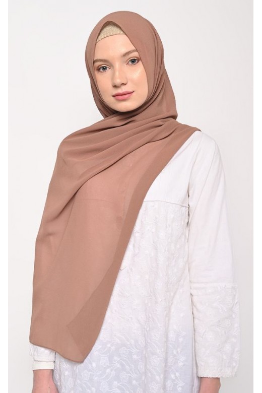 Pasmina Cerutti Baby Doll Jahit Tepi Rosybrown